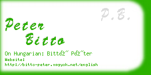 peter bitto business card
